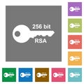 256 bit rsa encryption square flat icons