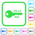 256 bit rsa encryption vivid colored flat icons