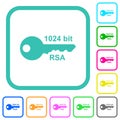 1024 bit rsa encryption vivid colored flat icons