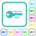 1024 bit rsa encryption vivid colored flat icons