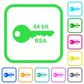 64 bit rsa encryption vivid colored flat icons