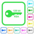 128 bit rsa encryption vivid colored flat icons Royalty Free Stock Photo