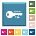 256 bit rsa encryption white icons on edged square buttons