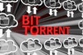 BIT TORRENT concept blurred background Royalty Free Stock Photo