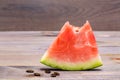 A bit of watermelon and watermelon seeds Royalty Free Stock Photo