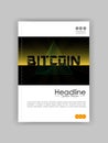 Bitcoin abstract background design with triangle geometric futuristic lines. Cover book template. Vector.