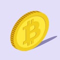 Bitcoin abstract coin isometric vector