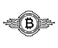 Bitcoin, Abstract Silver Symbol Of Internet Money. Digital Crypto Currency Symbol.