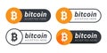 Bitcoin Accepted Here Icons. Payments are Accepted on Online Store. Pay with Bitcoin Button. Vector illustration Royalty Free Stock Photo