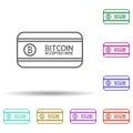 Bitcoin accepted here multi color icon. Simple thin line, outline vector of bitcoin blockchain icons for ui and ux, website or Royalty Free Stock Photo