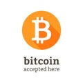 Bitcoin accepted here web banner Royalty Free Stock Photo