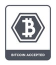bitcoin accepted icon in trendy design style. bitcoin accepted icon isolated on white background. bitcoin accepted vector icon Royalty Free Stock Photo