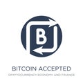 Bitcoin accepted icon. Trendy flat vector Bitcoin accepted icon Royalty Free Stock Photo