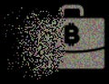 Bright Disintegrating Dot Halftone Bitcoin Accounting Case Icon