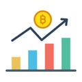 Bitcoin analysis, bitcoin chart, bitcoin graph, bitcoin market fully editable vector icons