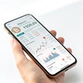 Bitcoin analysis data on smartphone