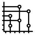 Bitcoin analysis icon, outline style