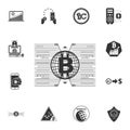 Bitcoin around the world icon. Premium quality graphic design icon. Signs and symbols collection icon for websites, web design,