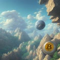 Bitcoin in the mountains ready to go to the moon
