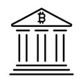 Bitcoin bank vector icon