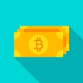 Bitcoin Banknote Flat Icon