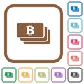 Bitcoin banknotes simple icons