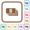 Bitcoin banknotes simple icons Royalty Free Stock Photo