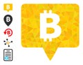 Bitcoin Banner Polygonal Icon and Other Icons