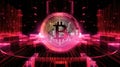Bitcoin Big Data Cybersecurity Conceptual Background Pink Black. Generative AI