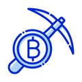 Bitcoin, bitcoin mining, mining, cryptocurrency mining fully editable vector icons Royalty Free Stock Photo