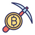 Bitcoin, bitcoin mining, mining, cryptocurrency mining fully editable vector icons Royalty Free Stock Photo