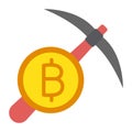 Bitcoin, bitcoin mining, mining, cryptocurrency mining fully editable vector icons Royalty Free Stock Photo