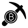 Bitcoin, bitcoin mining, mining, cryptocurrency mining fully editable vector icons Royalty Free Stock Photo