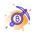 Bitcoin, bitcoin mining, mining, cryptocurrency mining fully editable vector icons Royalty Free Stock Photo