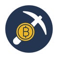Bitcoin, bitcoin mining, mining, cryptocurrency mining fully editable vector icons Royalty Free Stock Photo
