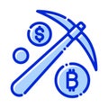 Bitcoin, bitcoin network, bitcoin mining, cryptocurrency fully editable vector icons Royalty Free Stock Photo