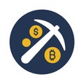 Bitcoin, bitcoin network, bitcoin mining, cryptocurrency fully editable vector icons Royalty Free Stock Photo