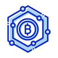 Bitcoin, bitcoin network, blockchain, cryptocurrency  fully editable vector icons Royalty Free Stock Photo