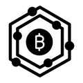 Bitcoin, bitcoin network, blockchain, cryptocurrency  fully editable vector icons Royalty Free Stock Photo