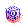 Bitcoin, bitcoin network, blockchain, cryptocurrency  fully editable vector icons Royalty Free Stock Photo
