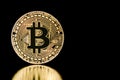 Bitcoin on black background