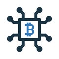 Bitcoin, block chain icon design Royalty Free Stock Photo