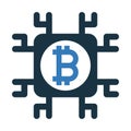 Bitcoin, block chain icon logo
