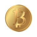 Bitcoin blockchain cryptocurrency gold coin icon