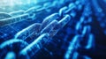 Abstract Digital Chain Link Technology Background Blue Network Web Art Data Code Style Image Binary Royalty Free Stock Photo