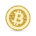 Bitcoin blockchain golden symbol Royalty Free Stock Photo