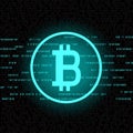 Bitcoin blockchain mining blue code