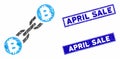 Bitcoin Blockchain Mosaic and Distress Rectangle Stamps