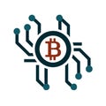 Bitcoin blockchain network icon representing cryptocurrency technology digital assets and decentralized finance Royalty Free Stock Photo