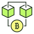 Bitcoin Blockchain Technology Crypto vector colored icon or symbol